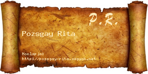Pozsgay Rita névjegykártya