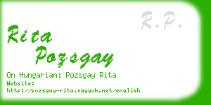 rita pozsgay business card